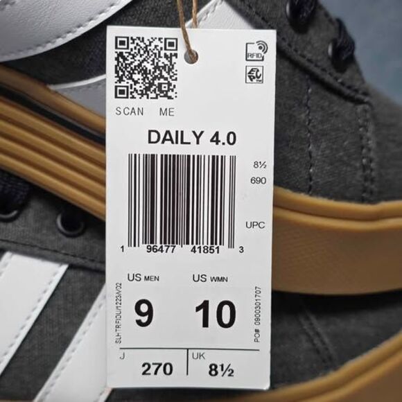 Adidas Daily 4.0 Sneakers Men\'s Size 9 Women\'s Size 10 Grey Gum Sole main image 6
